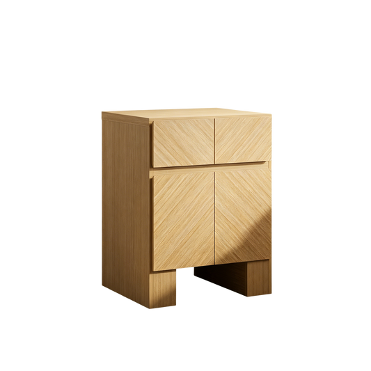 Galileo 23.5" Wood Night Stand with Charging Station Natural Oak