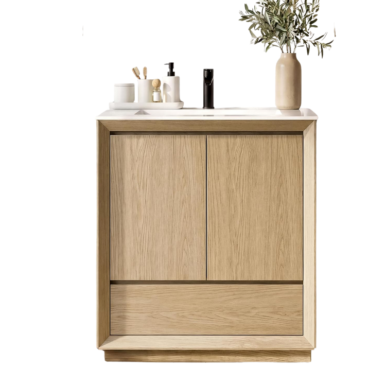 30" Bathroom Vanity with Sink, Wood Bathroom Cabinet with Drawer