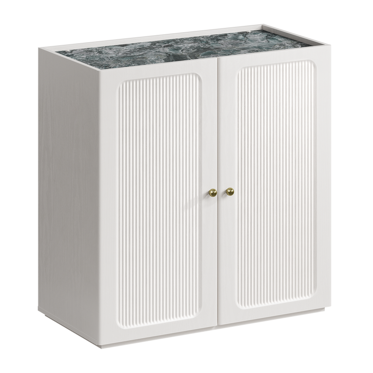Flexmod 31.5" Modular Fluted Storage Cabinet with Soft-Close Doors