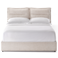 Tareya Queen Upholstered Bed Frame with 4 Storage Drawers, Beige