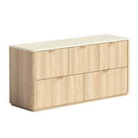 Travertine 51" 5-Drawer Dresser, Beige