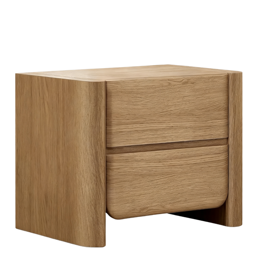 26 Inch Curved Edge Nightstands with Charging Station