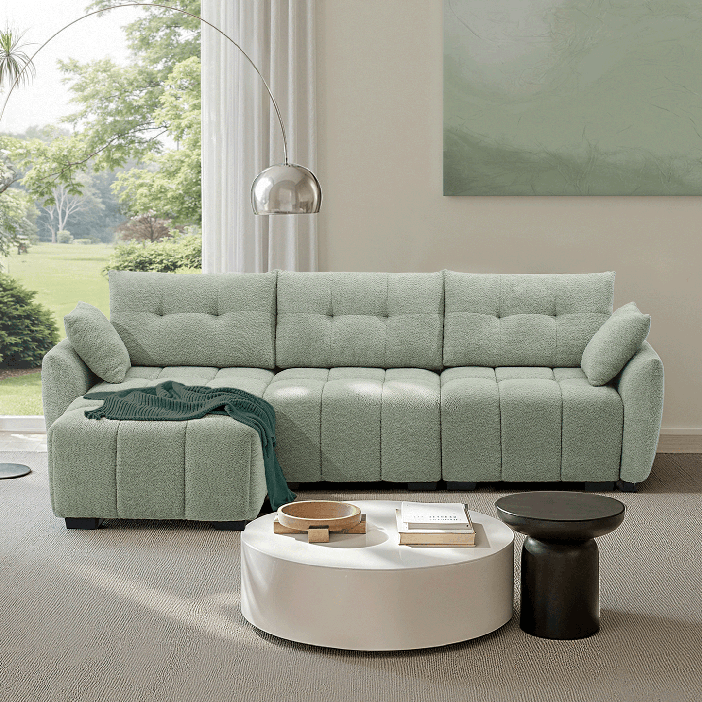 Ivy 3-Seat Clover Sectional Sofa