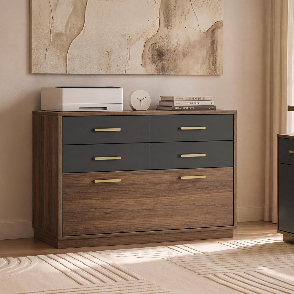 31.4" Lateral File Cabinet with 5 Drawers for Letter, Legal & A4