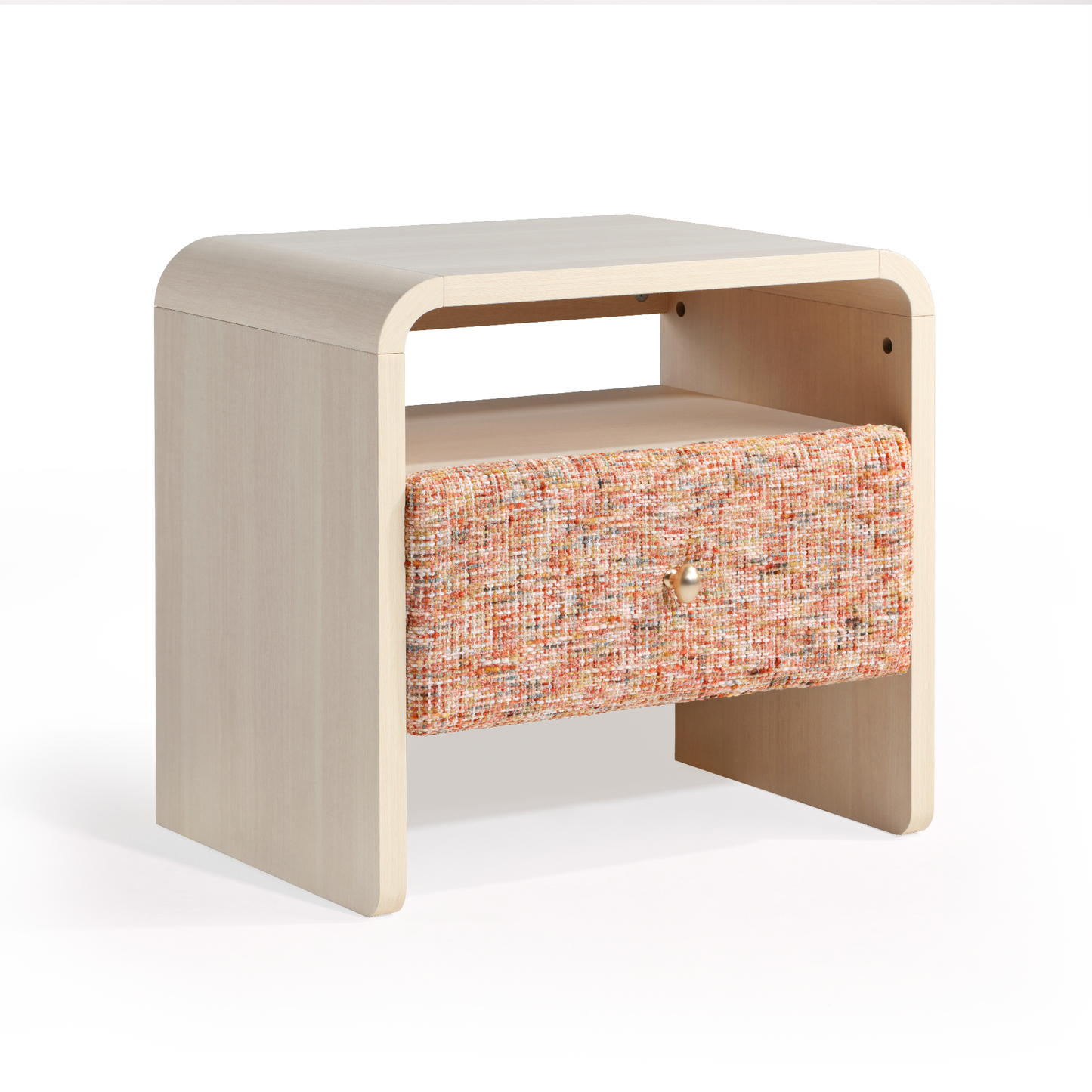 Dione Nightstand with Pebble Handle & Open Shelf - Canyon Dawn Red