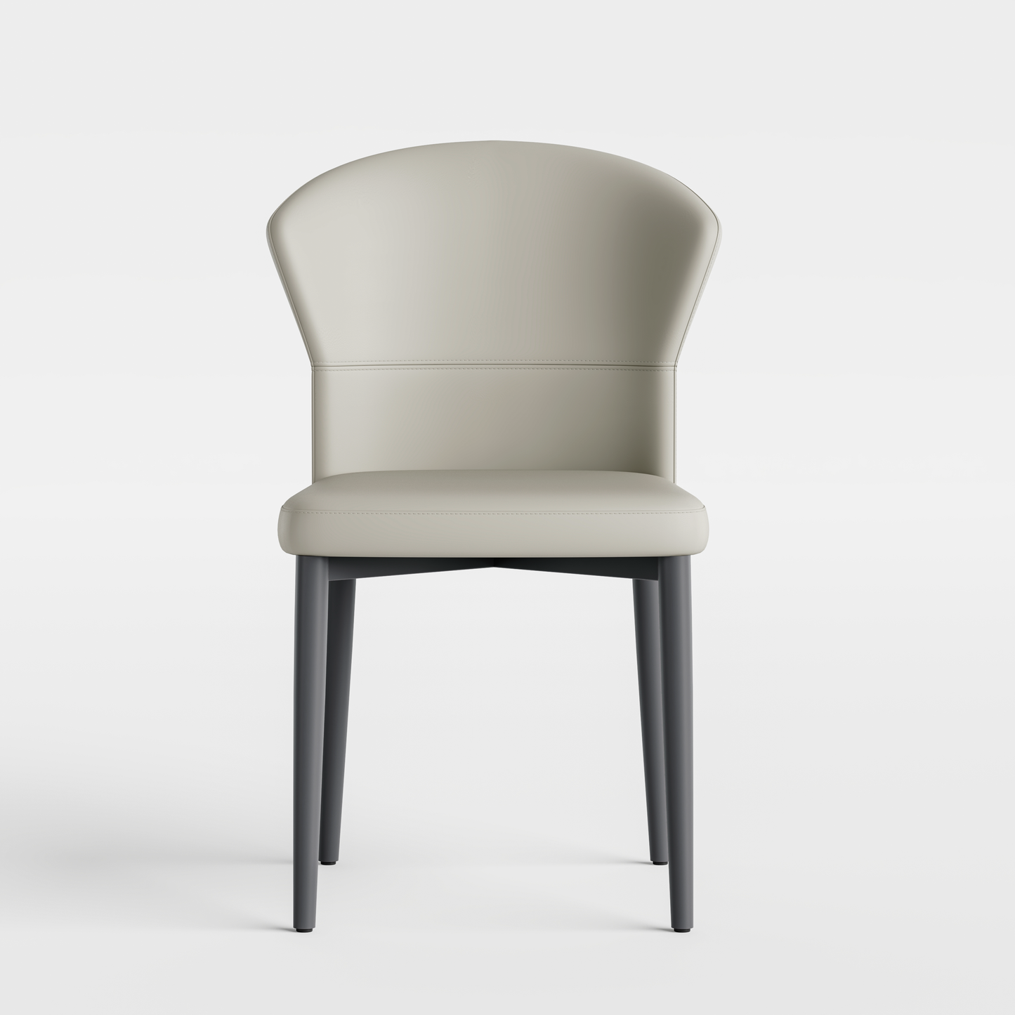 2-Pack Grey Fan-Shaped PVC Dining Chairs