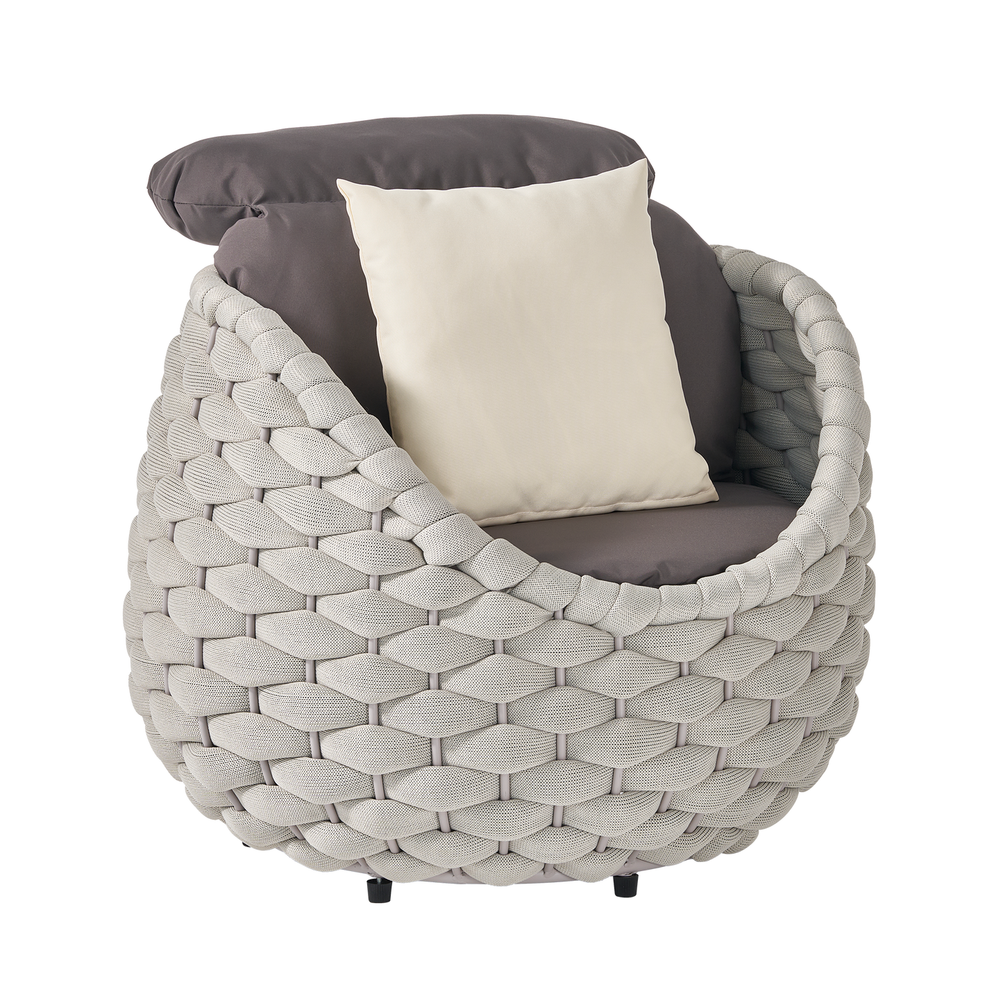 [Pre-Sale] Eggshell Handwoven Rope Outdoor Lounge Chair