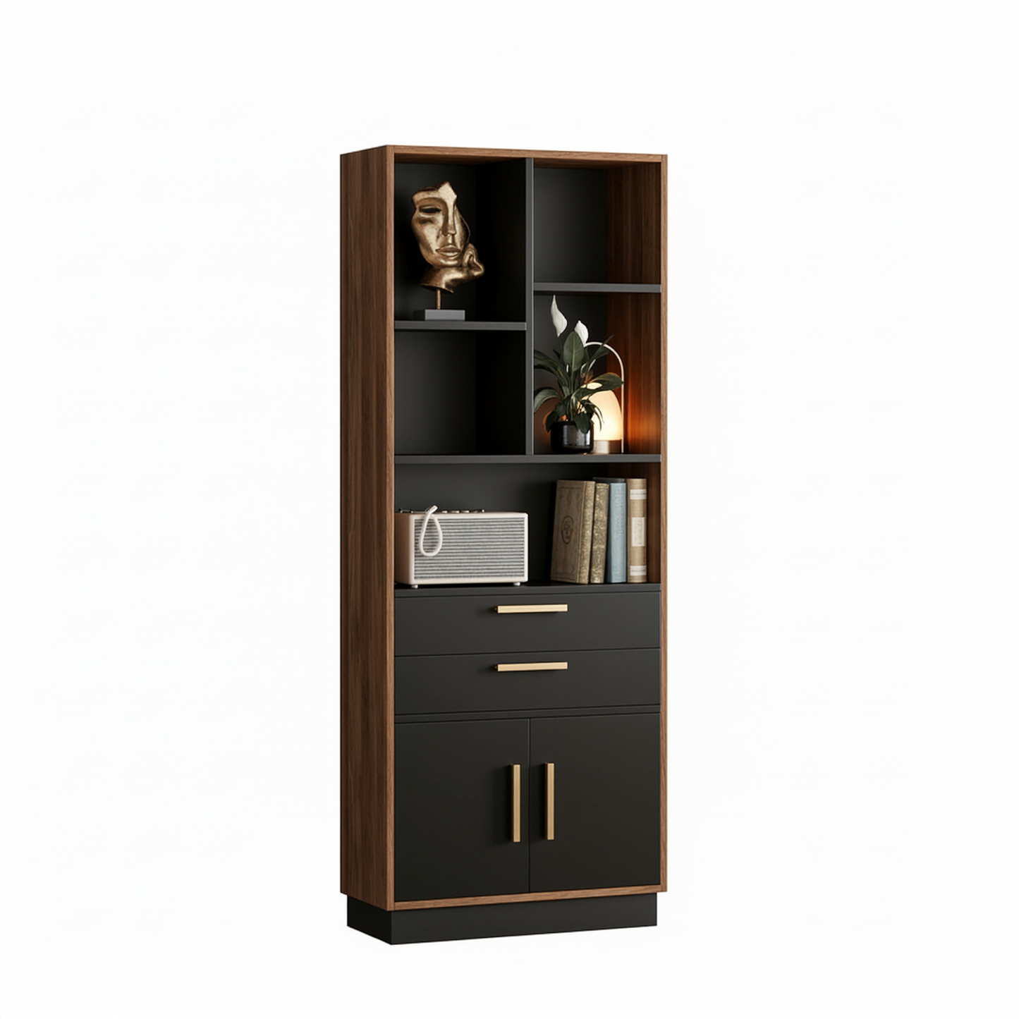 Soren 59" Wood Walnut Bookcase