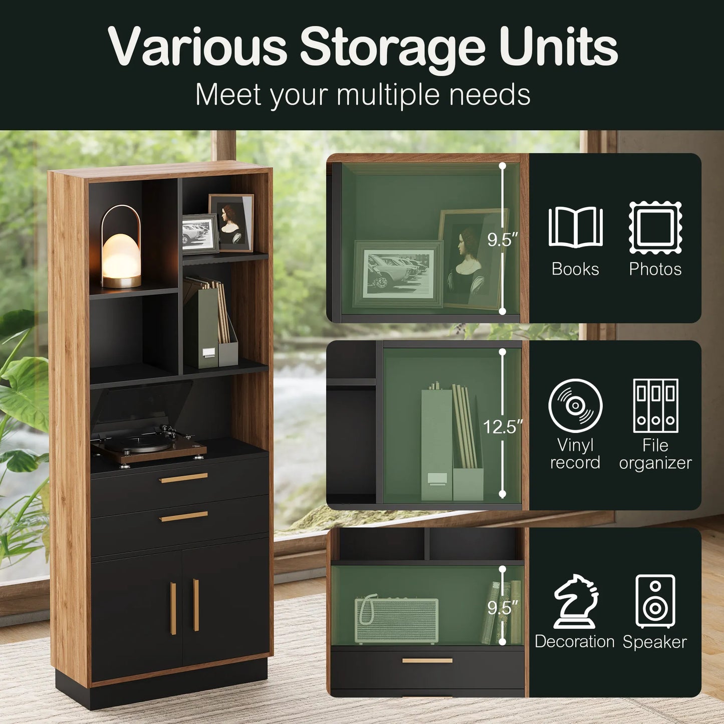 Soren 59" Wood Walnut Bookcase