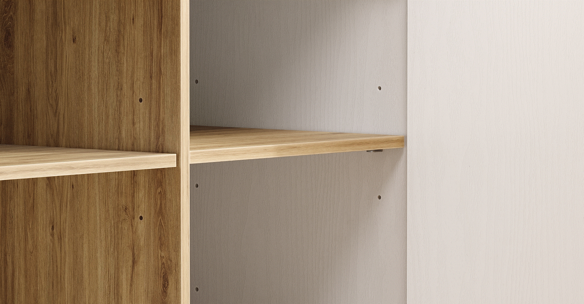 TWO ADJUSTABLE SHELVES