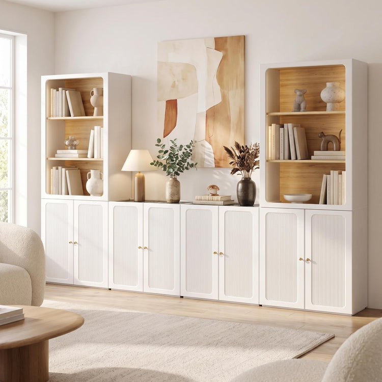 Storage Cabinet System, 126" Modular with Display Towers & Storage Cabinets, FlexMod Collection