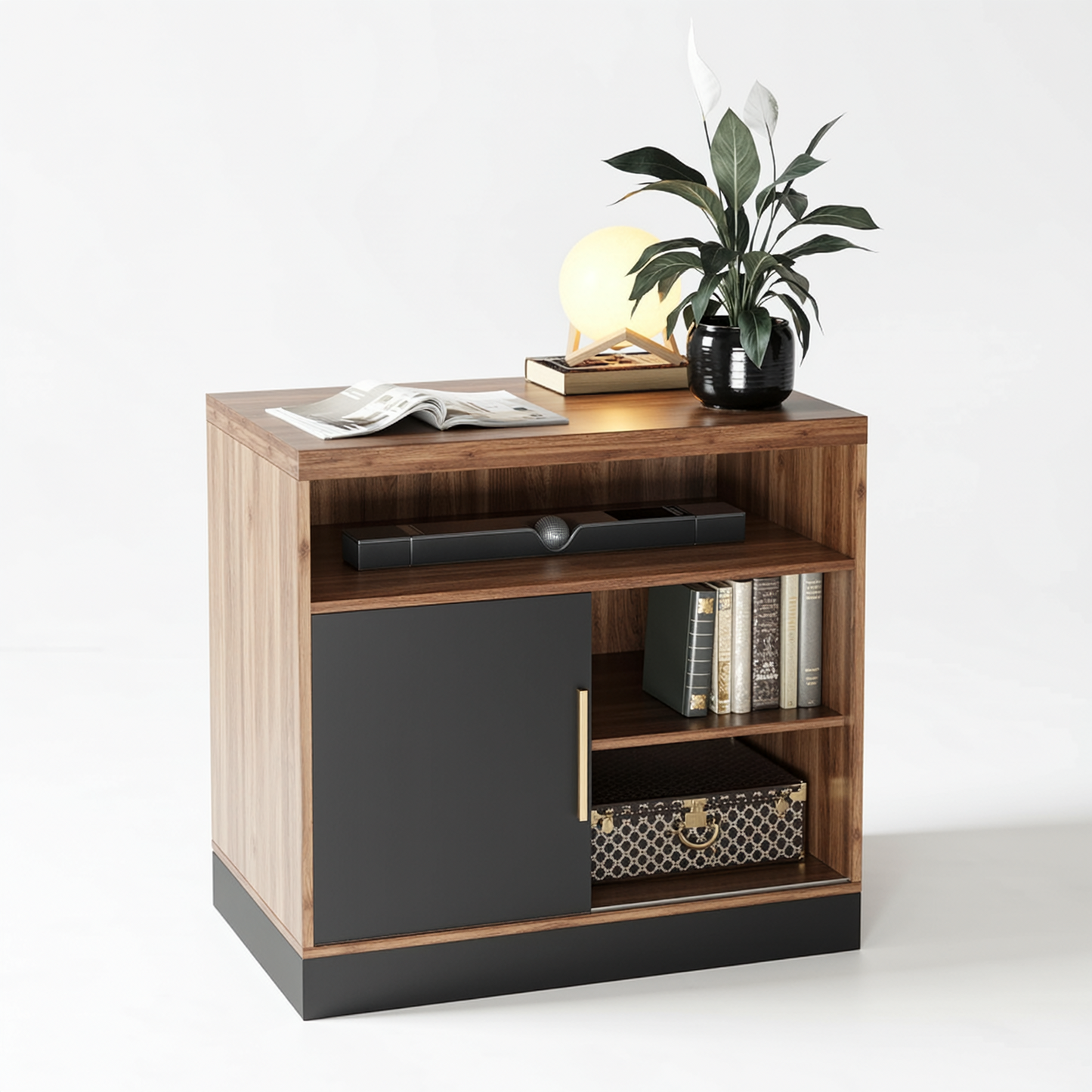 Soren Wood Walnut Lateral Storage Cabinet