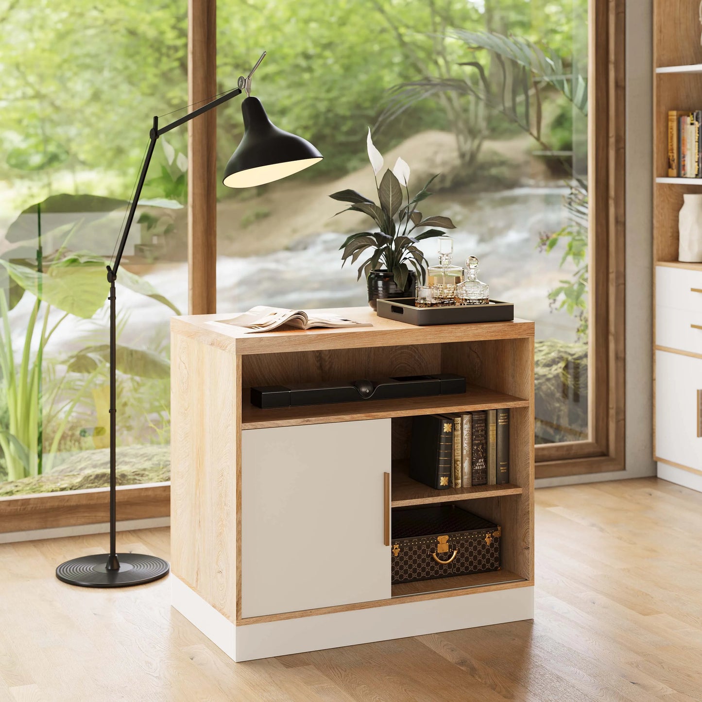 Soren Wood Natural Lateral Storage Cabinet