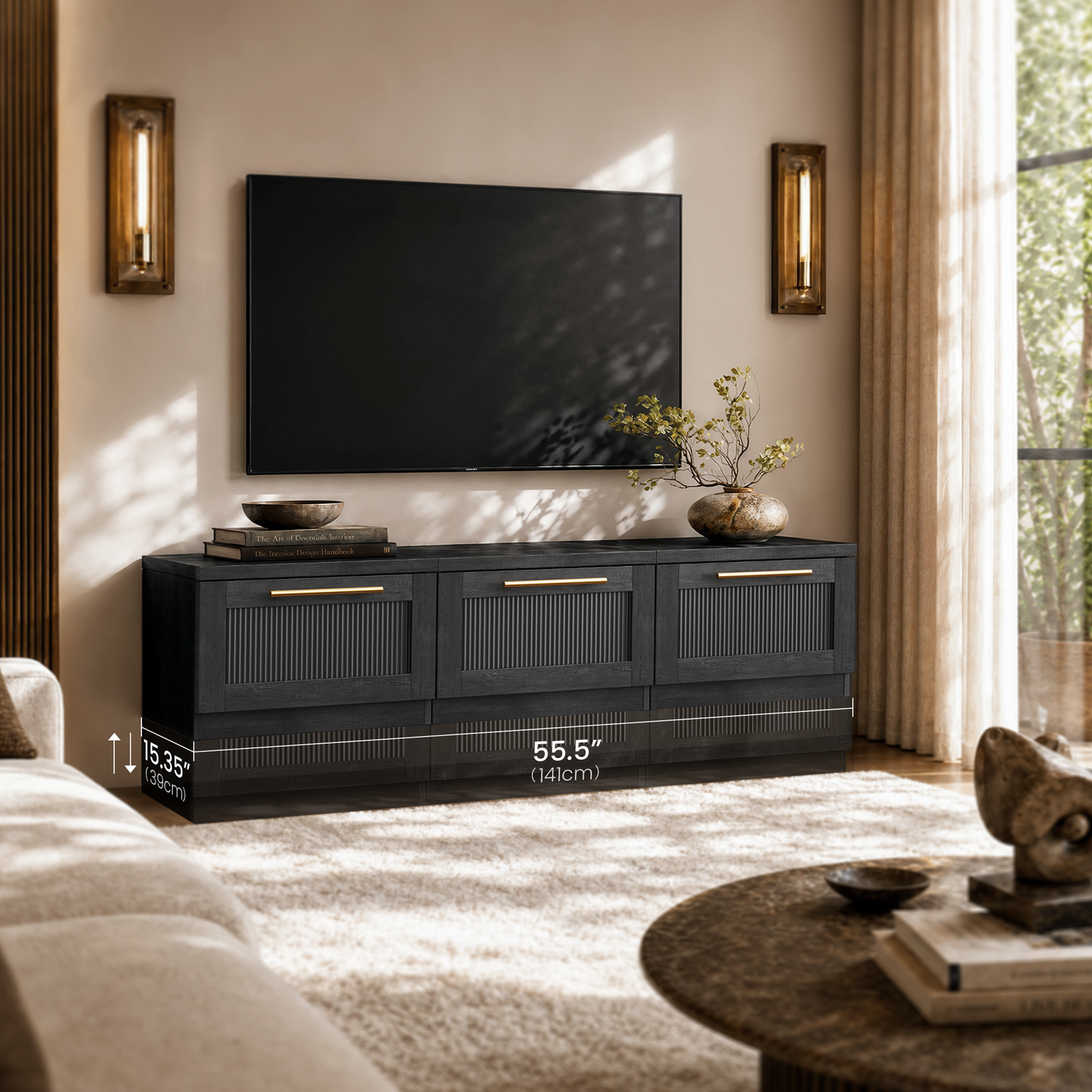 Harmo Block Black Floating Nightstand