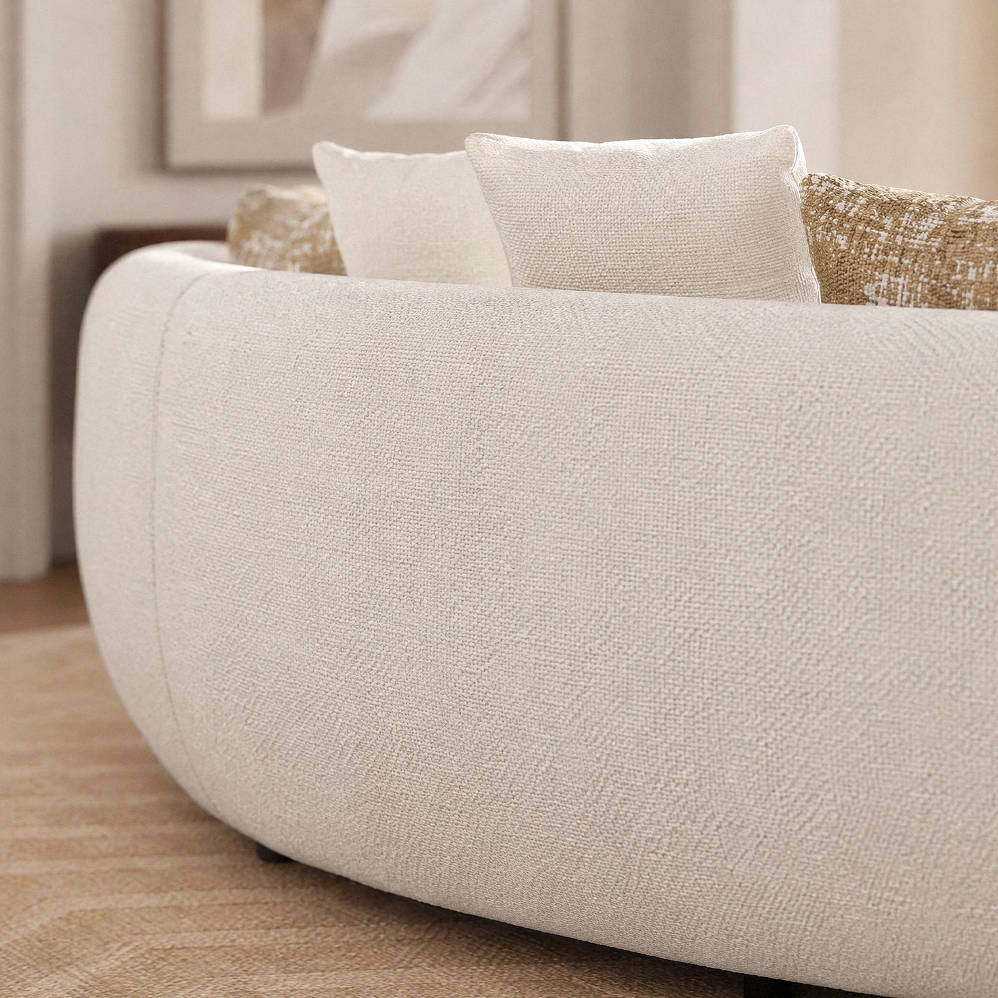 [Pre-Sale] Modern Organic Curved Boucle Sofa Large Modular Sectional Couch - Beige