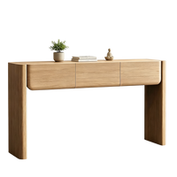60 Inch Curved Edge 3 Drawer Modern Entryway Console Table