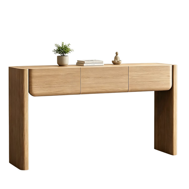 [Pre-Sale] 60 Inch Curved Edge 3 Drawer Modern Entryway Console Table