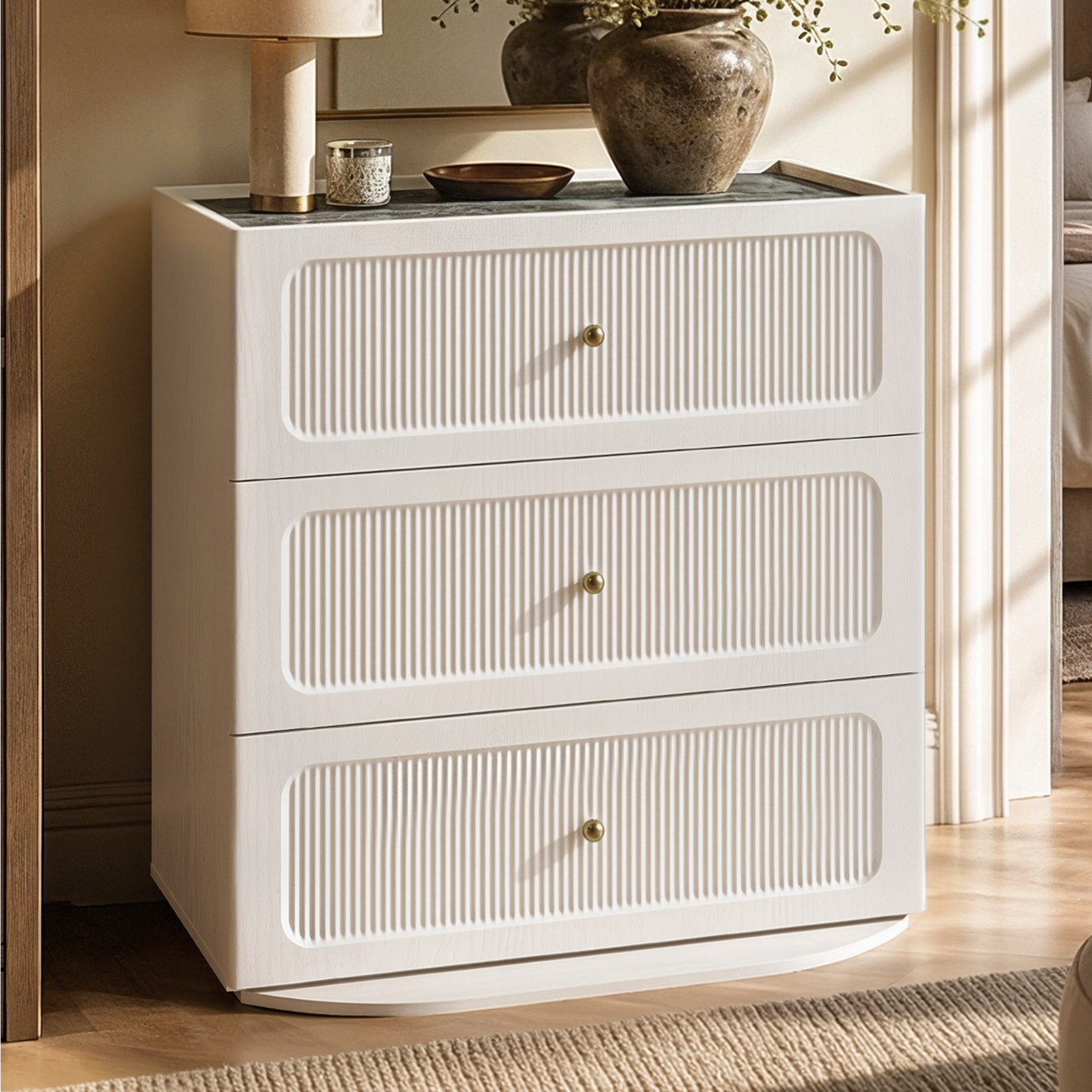 Flexmod 126" Modular Storage with Fluted Doors, Drawers & Niches