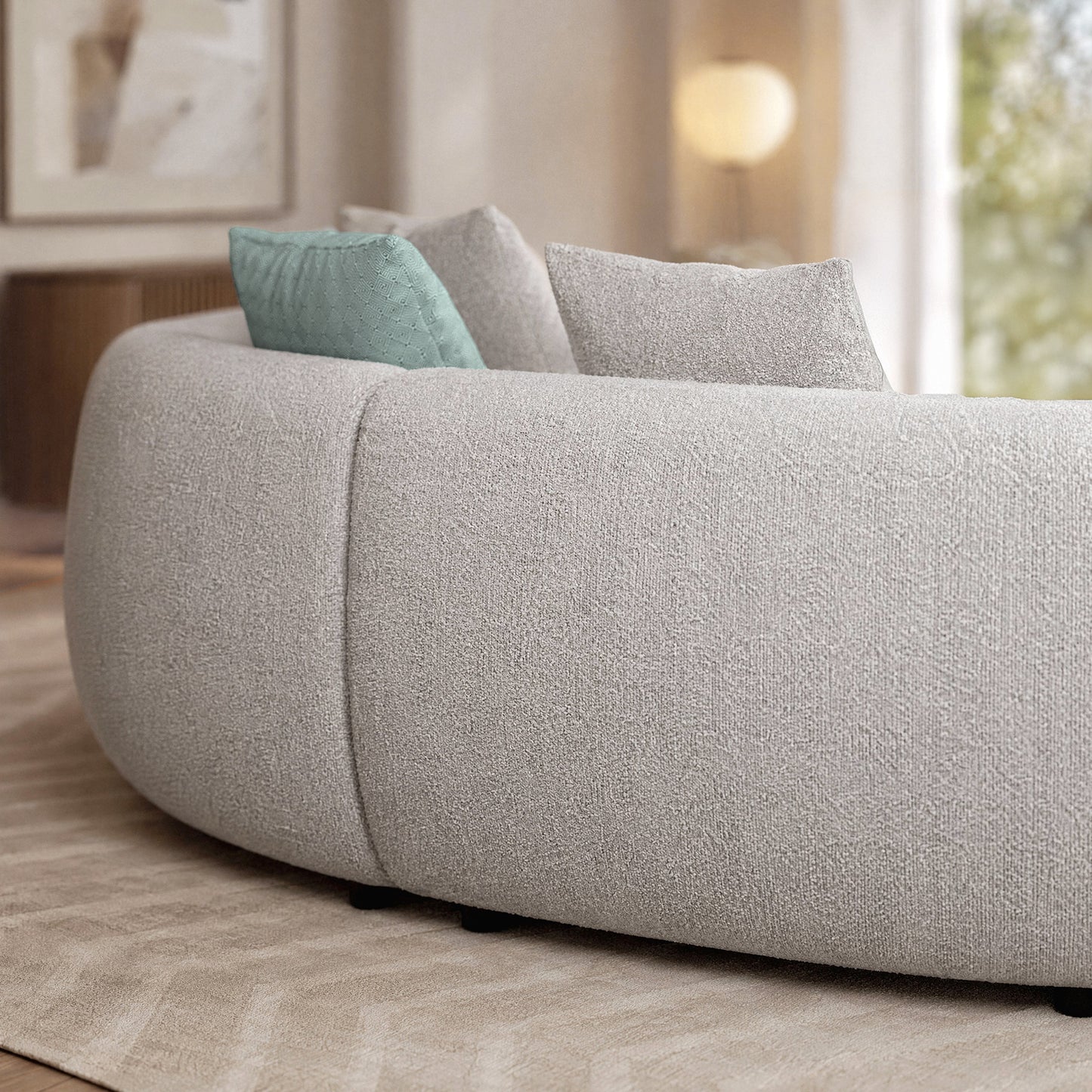 [Pre-Sale] Modern Organic Curved Boucle Sofa Large Modular Sectional Couch - Grey