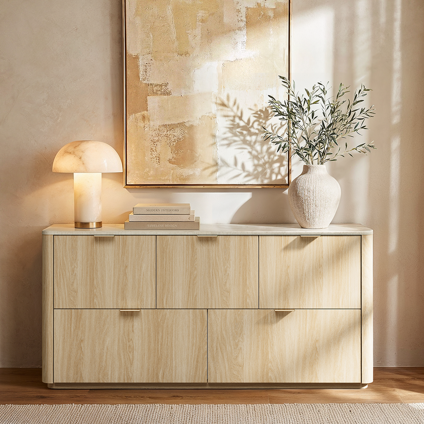 [Pre Sale] Travertine 51" 5-Drawer Dresser, Beige