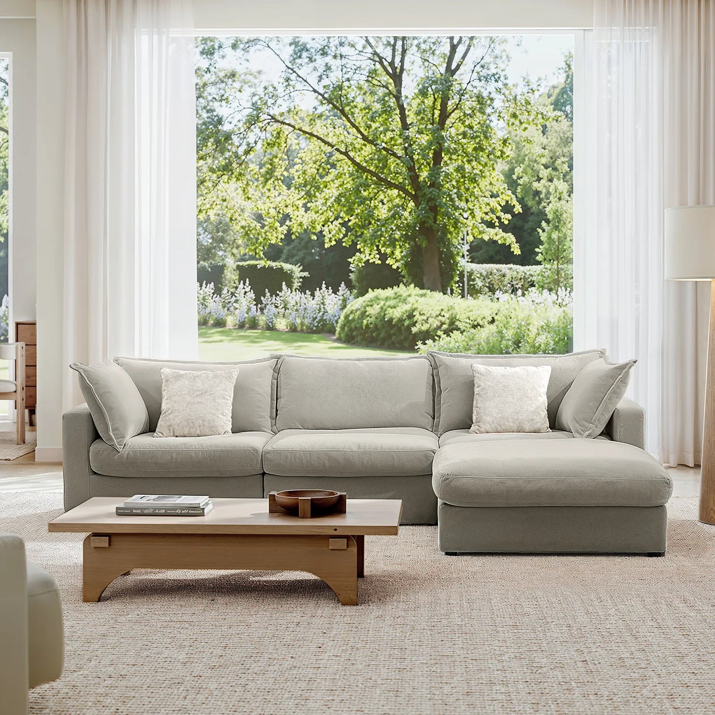 Silas 3-Seat Mist Sectional Sofa