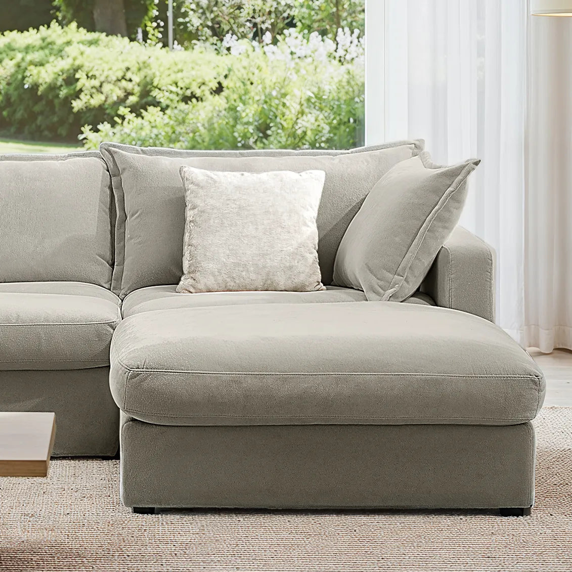 Silas 3-Seat Mist Sectional Sofa