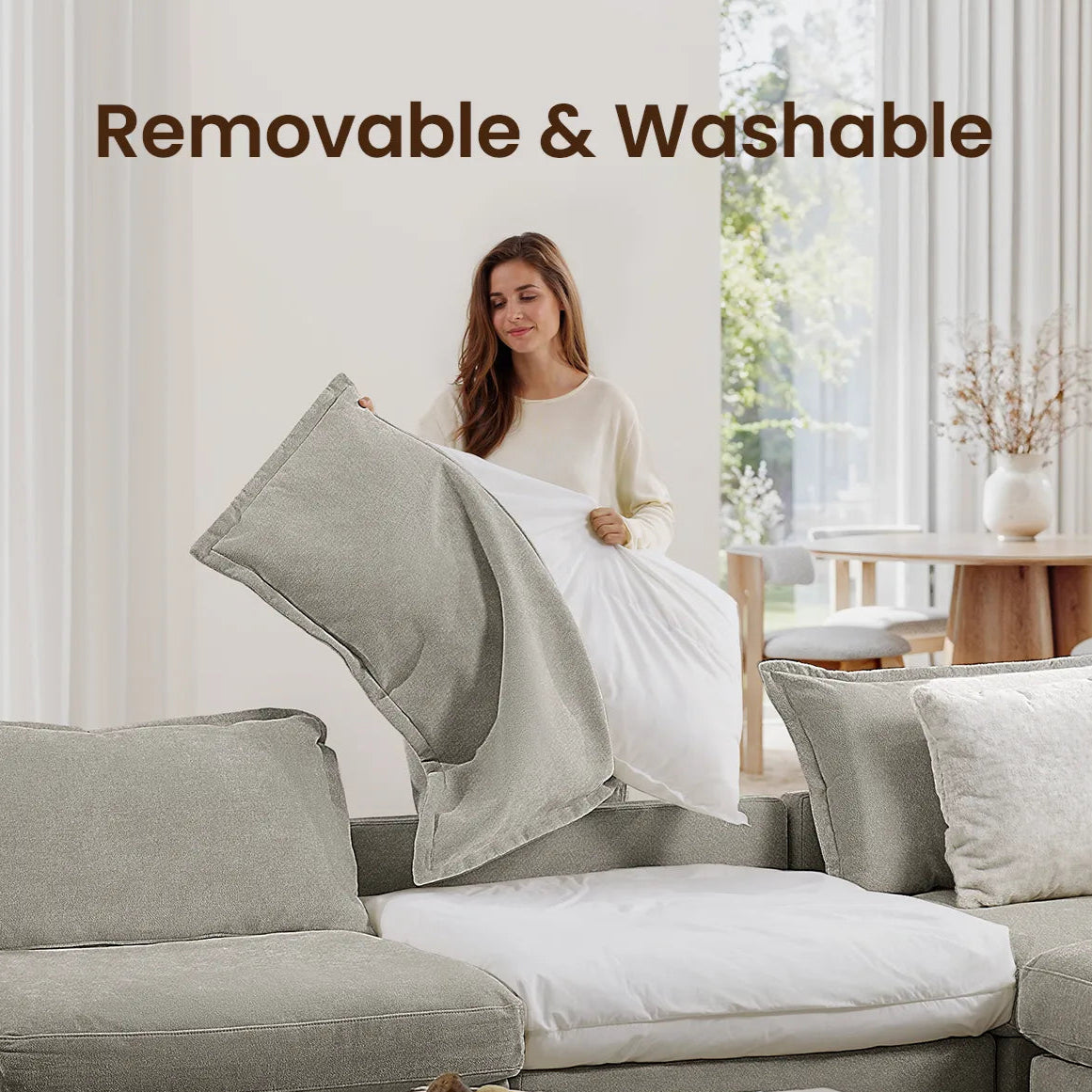 Silas 3-Seat Mist Sectional Sofa