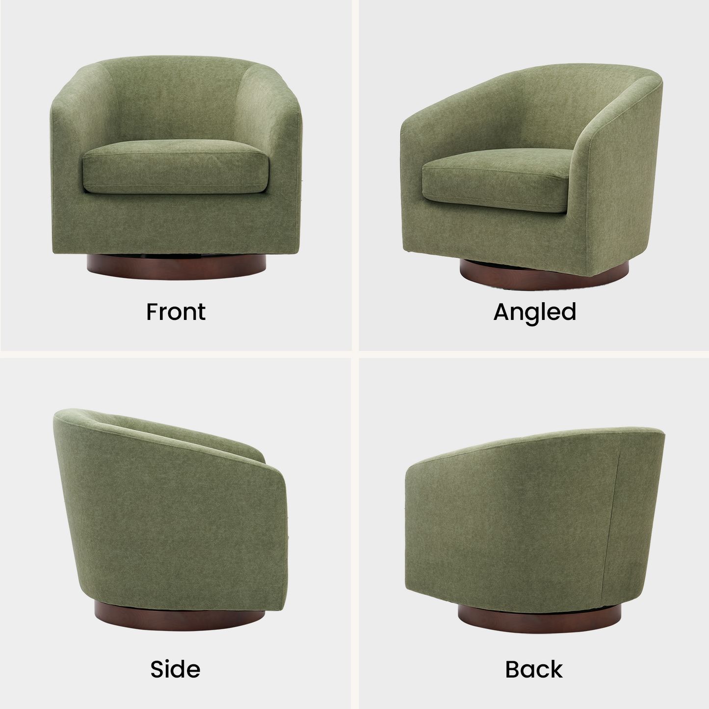 [Pre-Sale] 31.8" Wide-Seat Swivel Accent Chairs - 360° Upholstered in Green