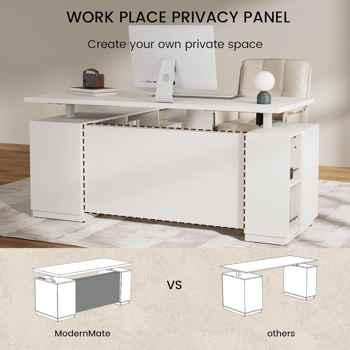 Soren 71" L Shaped Height-Adjustable Executive Desk