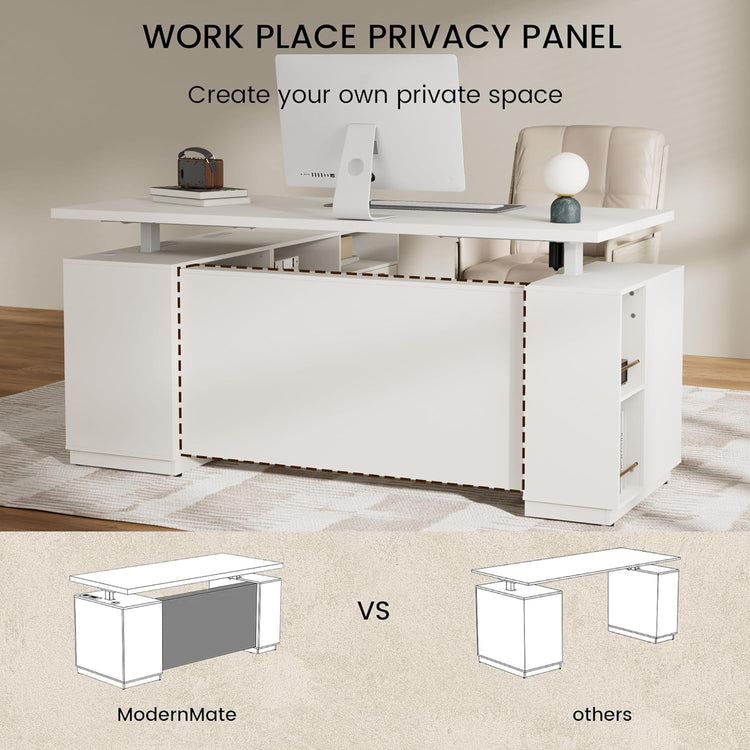 Soren 71" L Shaped Height-Adjustable Executive Desk