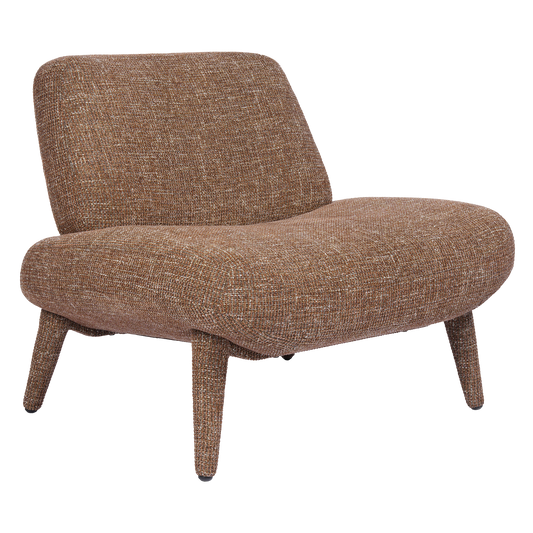 [Pre-Sale] Modern Mid-Century Bouclé Accent Chair | Wide Armless Lounge Chair in Rust Brown