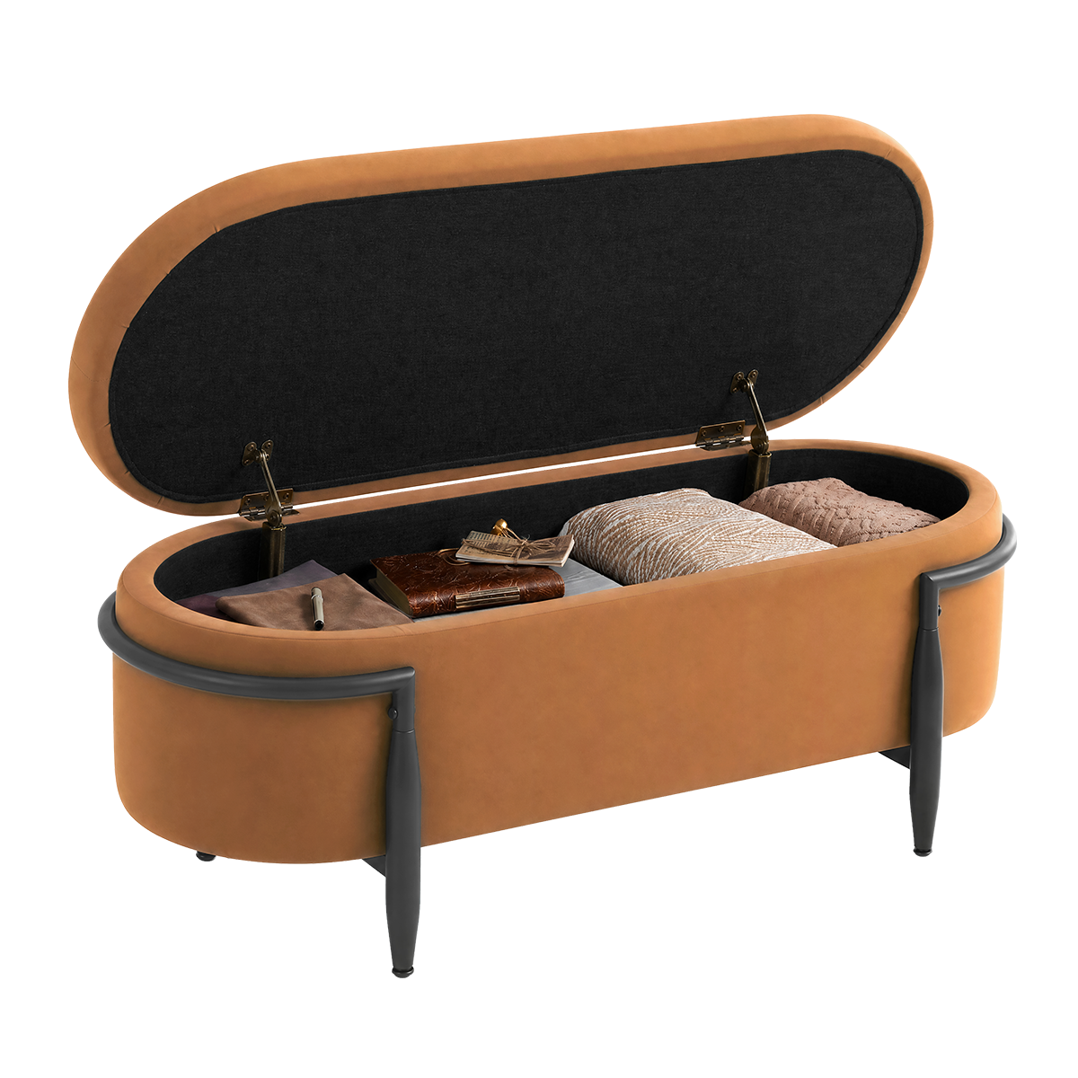 39" Storage Bench with Safety Hinge - 16.7 Gal Large Hidden Storage