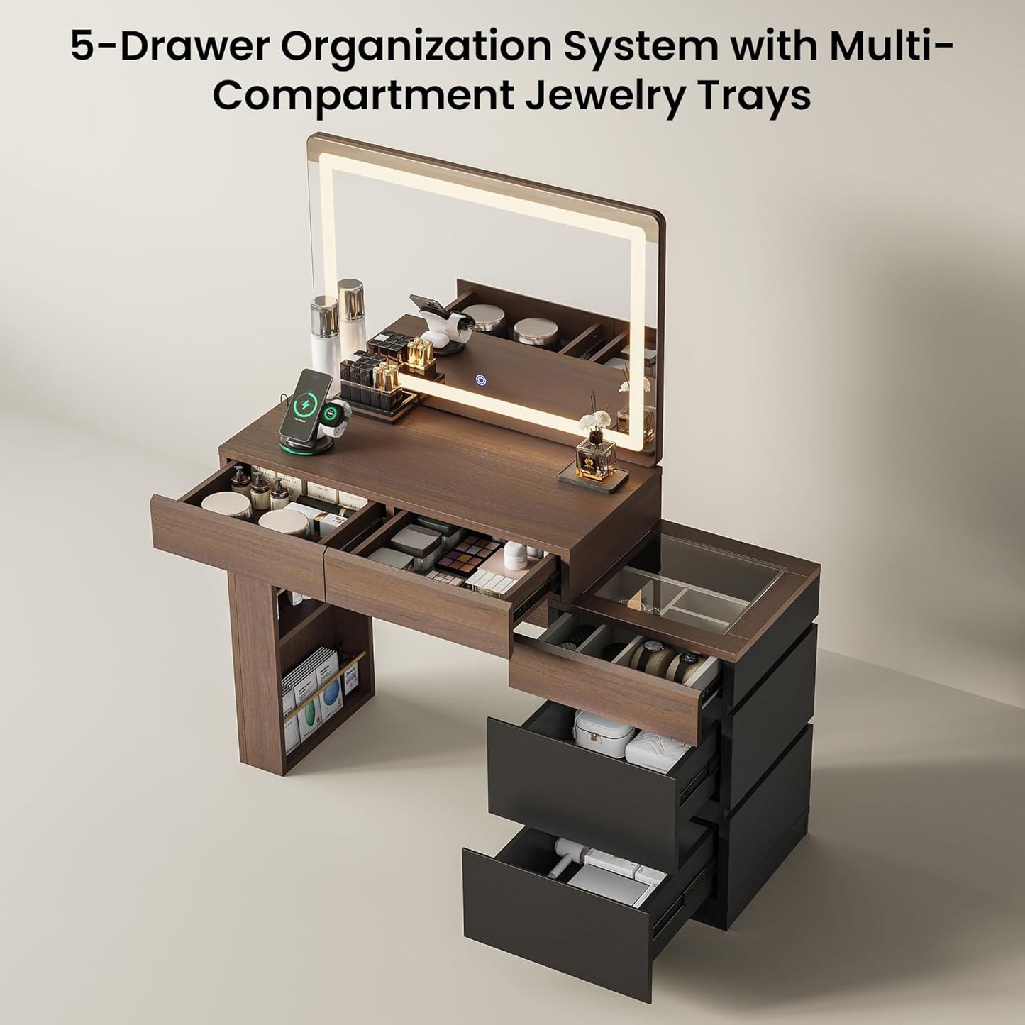 Whisper Series Compact Vanity with LED & Power