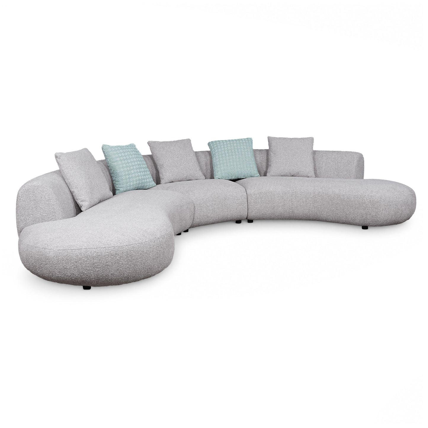 [Pre-Sale] Modern Organic Curved Boucle Sofa Large Modular Sectional Couch - Grey