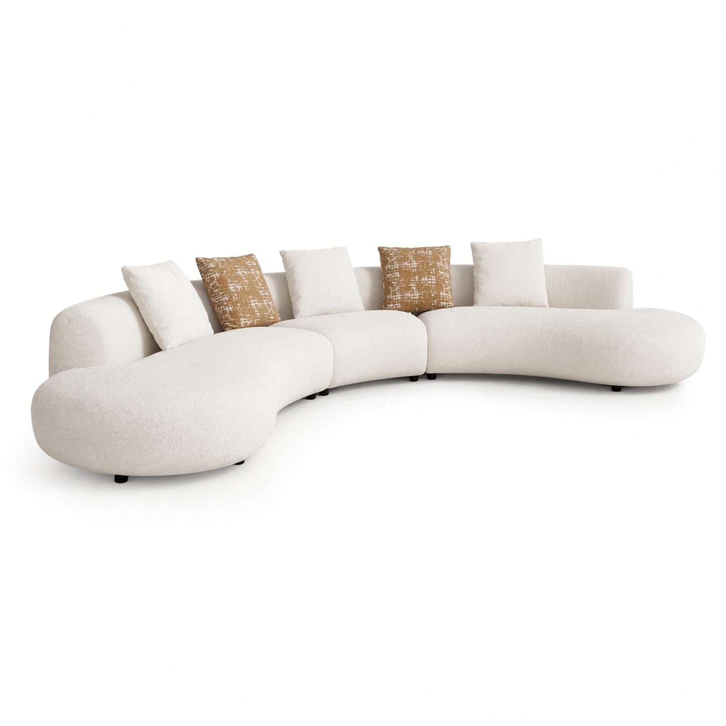 [Pre-Sale] Modern Organic Curved Boucle Sofa Large Modular Sectional Couch - Beige
