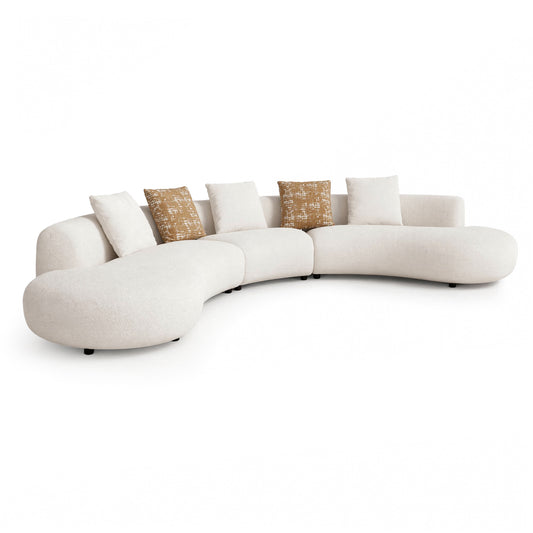 [Pre-Sale] Modern Organic Curved Boucle Sofa Large Modular Sectional Couch - Beige