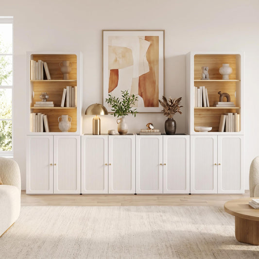 Storage Cabinet System, 126" Modular with Display Towers & Storage Cabinets, FlexMod Collection