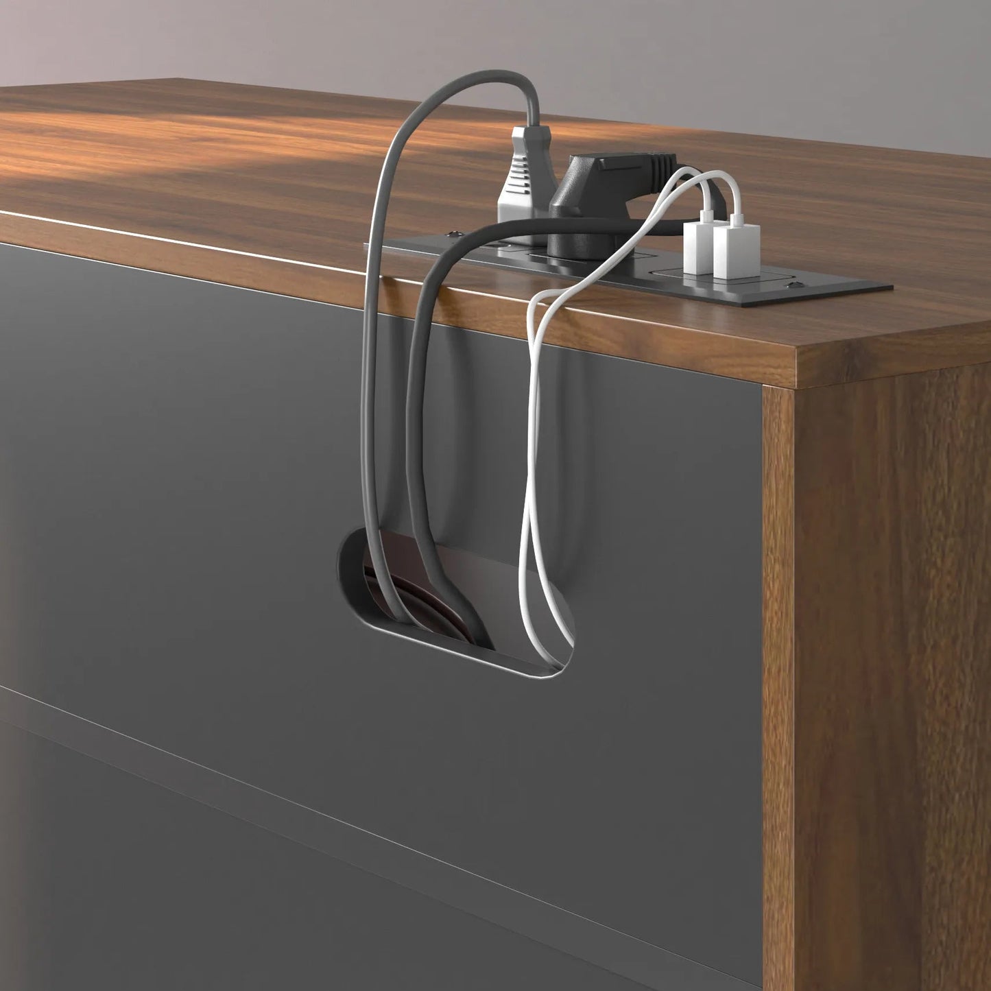 Soren 4-Drawer Wood Walnut Storage File Cabinet