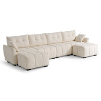 Ivy 4-Seat Cream Sectional Sofa