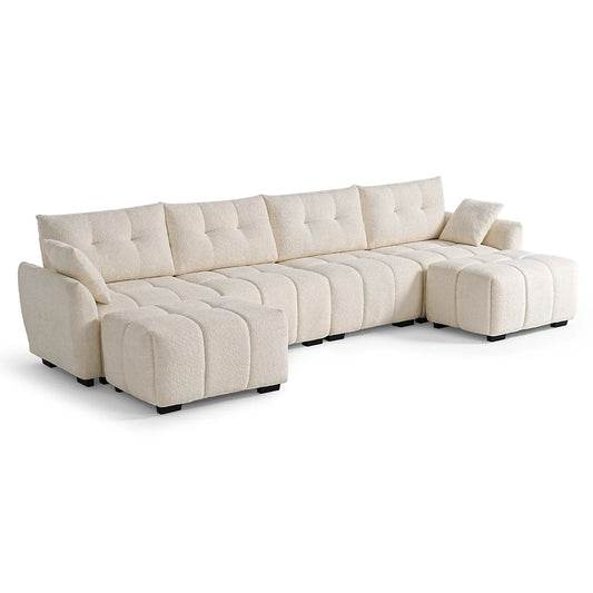 Ivy 4-Seat Cream Sectional Sofa