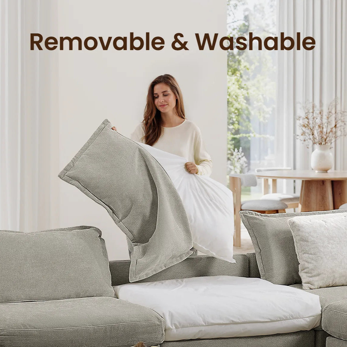 Silas 4-Seat Mist Sectional Sofa