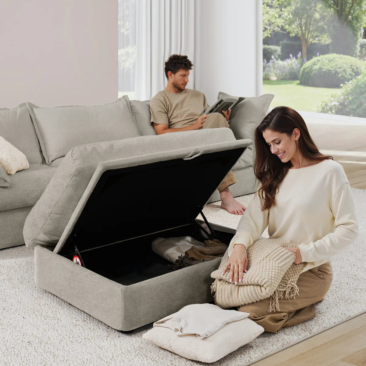 Silas 4-Seat Mist Sectional Sofa