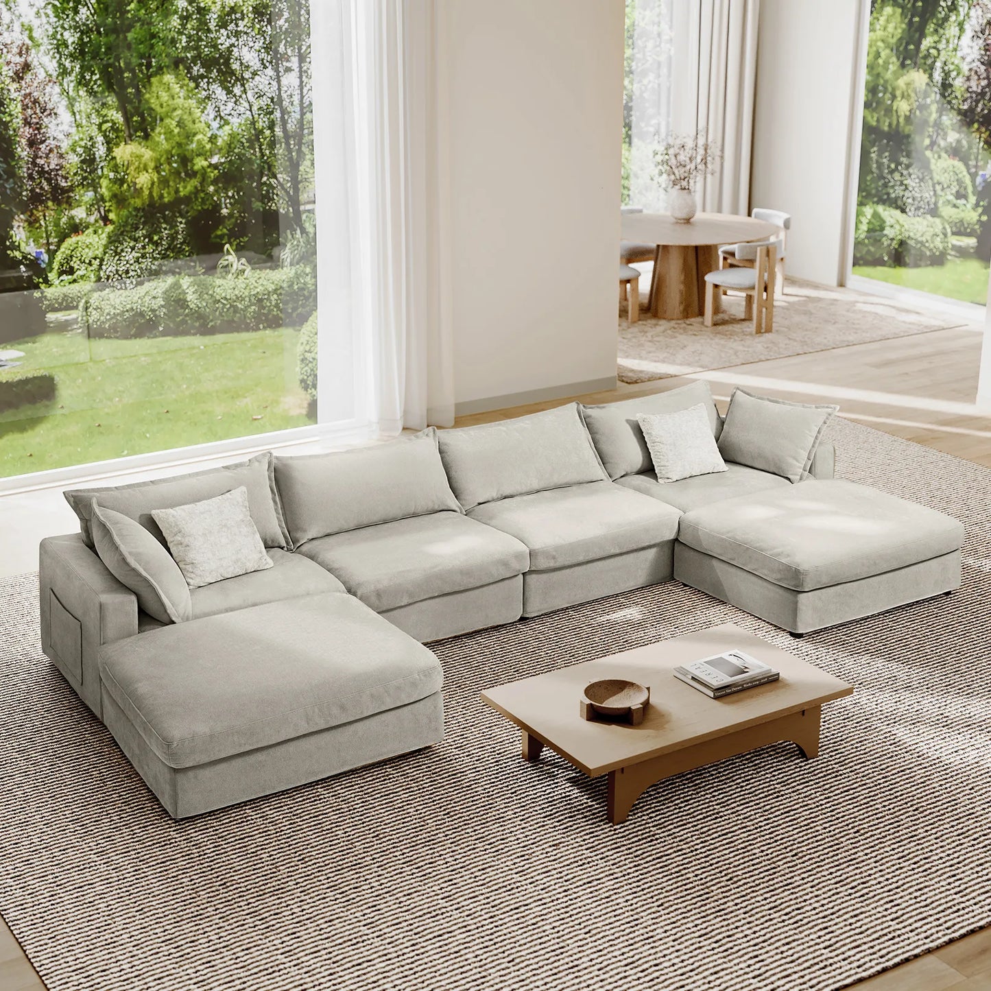 Silas 4-Seat Mist Sectional Sofa
