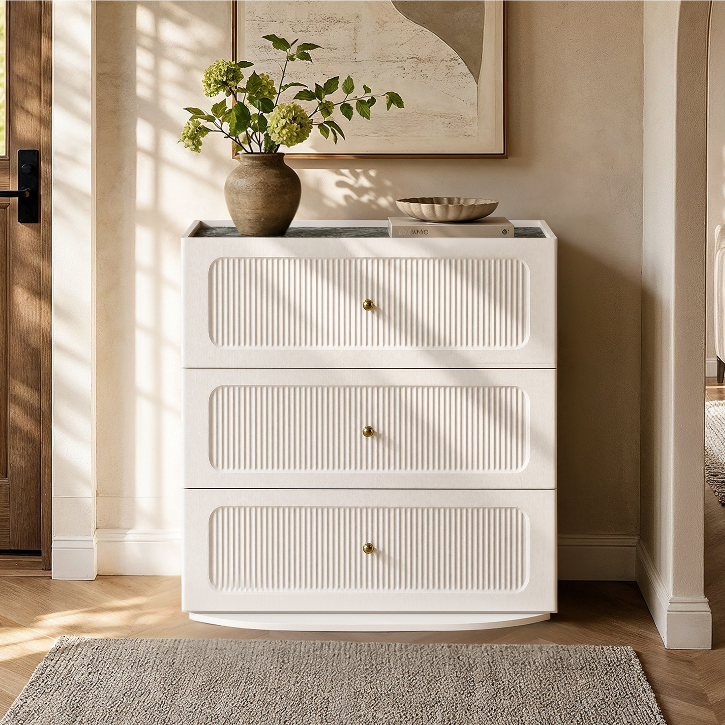 FlexMod 31.5" Modular Fluted 3-Drawer Dresser with Soft-Close Glides