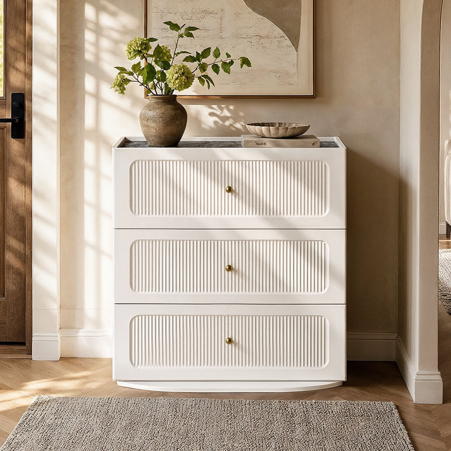 FlexMod 31.5" Modular Fluted 3-Drawer Dresser with Soft-Close Glides