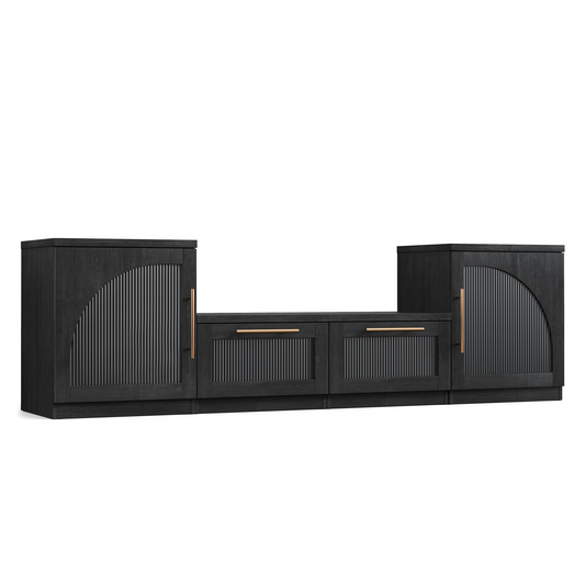 Harmo Block Modular TV Stand with Arched Door Cabinets & Drawers