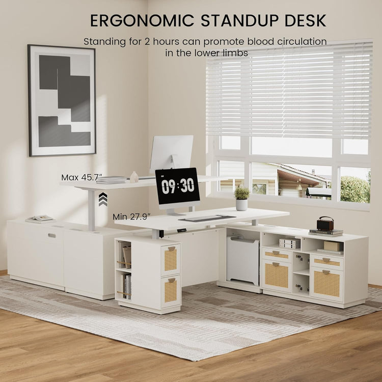 Soren 71" L Shaped Height-Adjustable Executive Desk