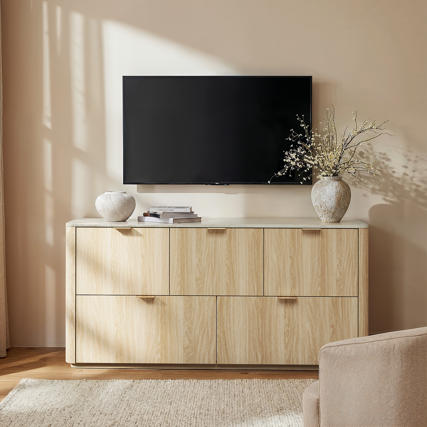 [Pre Sale] Travertine 51" 5-Drawer Dresser, Beige