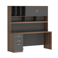 Soren 72.8" with Hutch & Storage Executive Desk, Black Walnut