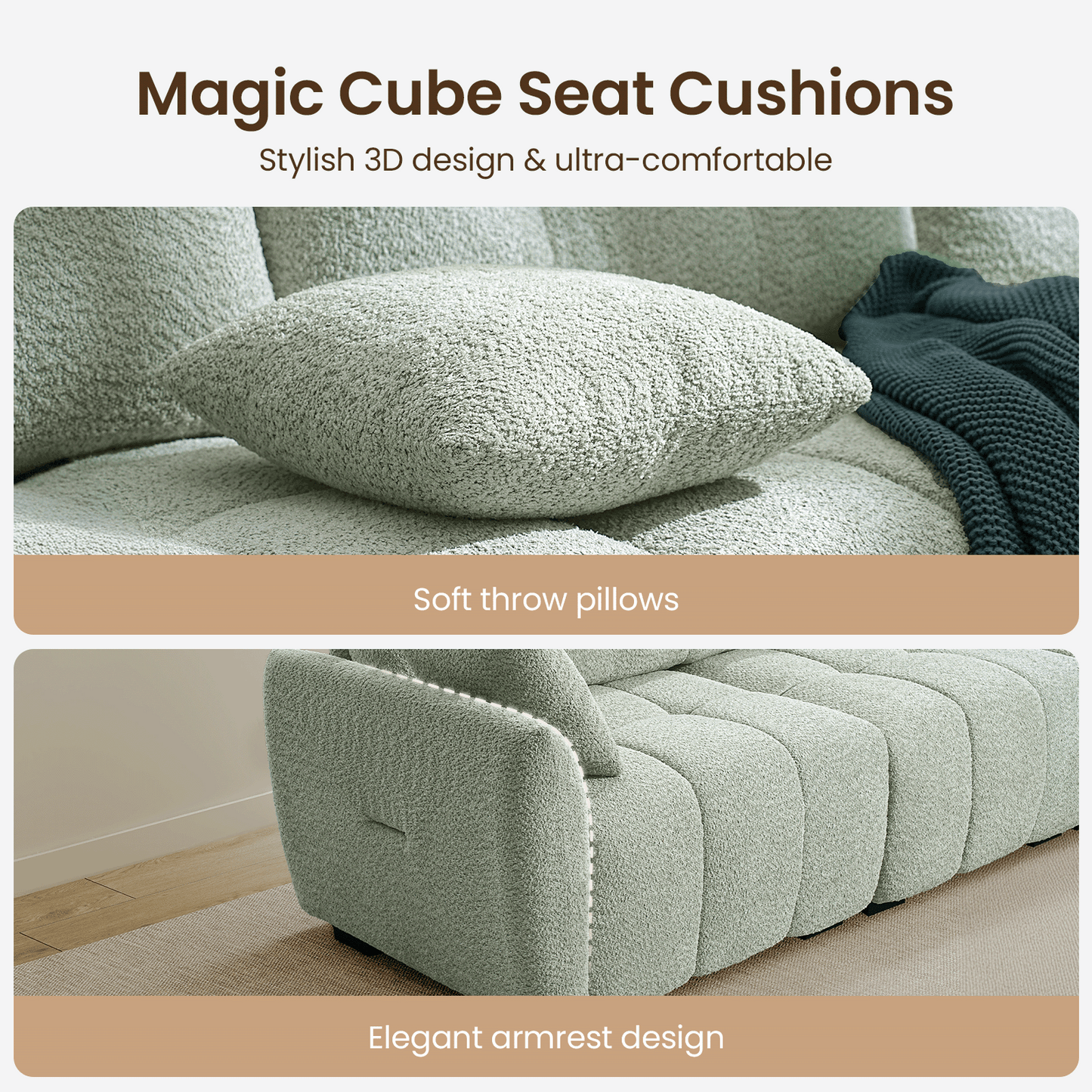 Ivy 4-Seat Clover Sectional Sofa